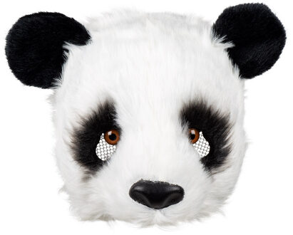 Boland Panda beer dieren verkleedmasker - pluche - volwassenen - Horror/halloween - carnaval - half gezicht Multi