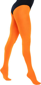 Boland panty - neon oranje - 40 denier - maat M - carnaval - foute party