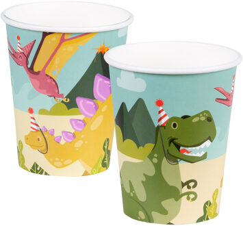 Boland Papieren bekers Dino party set a 10 21cl multi