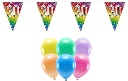 Boland Party 30e jaar verjaardag feest versieringen - Ballonnen en vlaggetjes