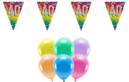Boland Party 40e jaar verjaardag feest versieringen - Ballonnen en vlaggetjes