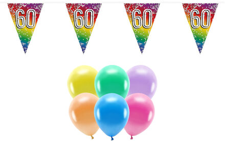 Boland Party 60e jaar verjaardag feest versieringen - Ballonnen en vlaggetjes