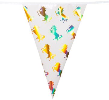 Boland PE vlaggenlijn - 4m - Eenhoorn - Universeel Thema - Vlaggenlijnen Wit