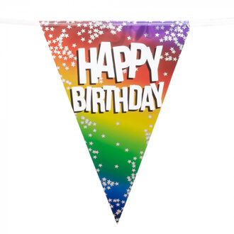 Boland PE vlaggenlijn - 6m - Happy birthday - Regenboog - Vlaggenlijnen Multikleur