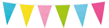 Boland PE vlaggenlijn met puntvlaggetjes - 10 meter - multi kleuren - tuinfeest - verjaardag