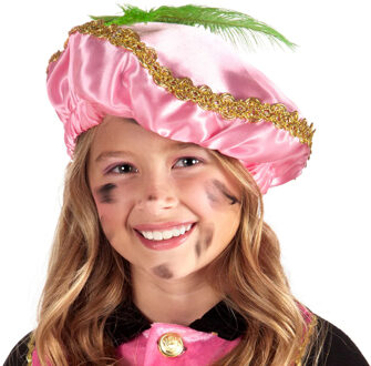 Boland Pietenmuts - roze - met veer - kinderen - sinterklaasfeest