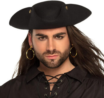 Boland Piraten oorbellen - 2x stuks - goud - kunststof - met clip - carnaval Goudkleurig