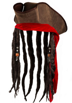 Boland Piratenhoed Met Dreads Polyester Bruin One-size