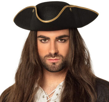 Boland Piratenhoed zwart - Verkleed hoeden - Volwassenen - polyester - 59 cm