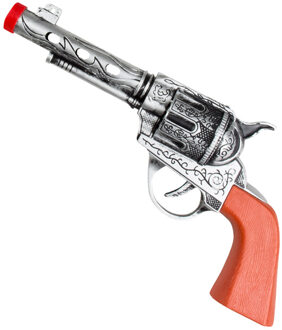 Boland Pistool/revolver - zilver - 20 cm - kunststof - western thema - verkleedaccessoire