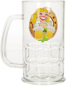 Boland Plastic bierpul Oktoberfest 400 ml - feest mokken Multikleur