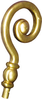 Boland Plastic Sinterklaas krulstaf opzetstuk - 36 cm - goud kleur Multi