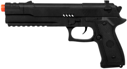 Boland Politie verkleed accessoires/wapen - zwart - kunststof - 27 cm - FBI/gangster/soldaten