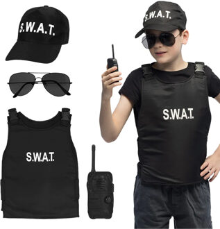 Boland Politie verkleed set - 4 delig - kinderen - SWAT - speelgoed - carnaval