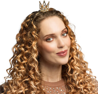 Boland Prinsessen diadeem / kroon - goud - metaal - carnaval