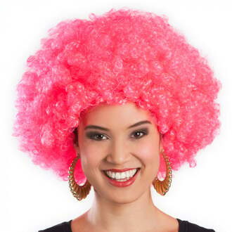 Boland Pruik Afro Roze Multikleur