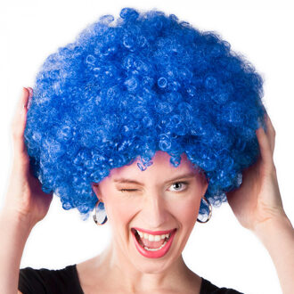 Boland Pruik Afro Unisex Blauw