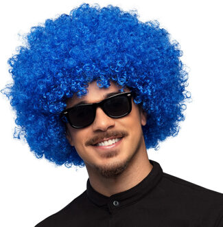 Boland Pruik Afro Unisex Blauw