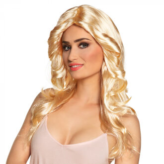 Boland pruik Disco Doll dames blond Geel