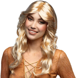 Boland pruik Disco Doll dames blond Geel