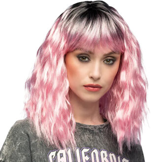 Boland Pruik Ethel - fantasy / zeemeermin - roze - dames - verkleed pruiken - carnaval