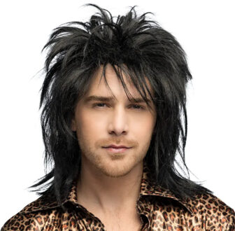 Boland Pruik Hardrocker - punker - zwart - verkleed pruiken - carnaval - foute party