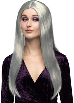 Boland Pruik heks - lang grijs haar - dames - halloween pruik