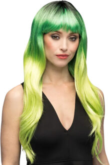 Boland Pruik Mystic - groen - dames - verkleed pruiken - carnaval