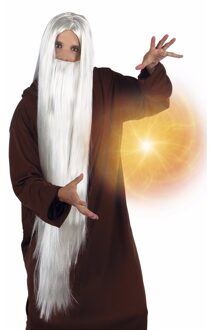 Boland Pruik Wizard Met Baard Heren Wit