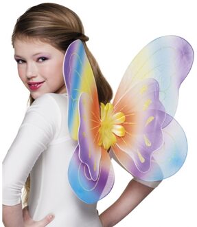 Boland Regenboog vlinder verkleed vleugels - voor kinderen - 40 x 50 cm