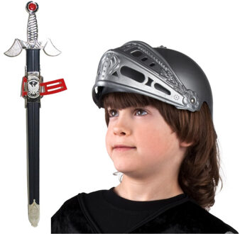 Boland Ridders Carnaval verkleedset voor kinderen - Ridderhelm - Zwaard - Kunststof