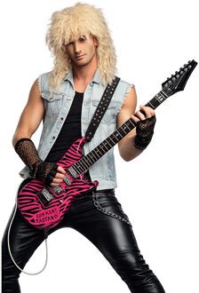 Boland Rockster set - opblaasgitaar - pruik heren - handschoenen - carnaval