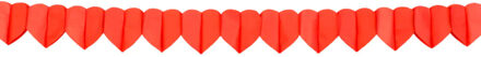 Boland Rode hartjes Valentijn/Love thema slinger van 4 meter - Feestslingers Rood