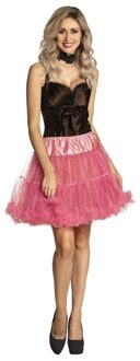 Boland Roze verkleed petticoat rok voor dames 45 cm - roze verkleedkleding rokken