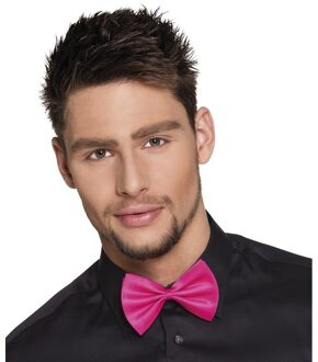 Boland Roze verkleed vlinderstrikje 11 cm voor dames/heren