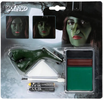 Boland schmink setje - Heksen - met heksenneus - halloween - carnaval