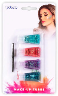 Boland Schminkset Glitter - 5-delig - 4x3,5 ml - make-up - carnaval/kinderfeestje Multi