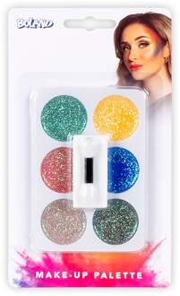 Boland Schminkset Glitter - gekleurd - make-up palette - carnaval/kinderfeestje