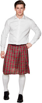 Boland Schotse verkleed kilt - rood - heren - Schotland rok - verkleedkleding - Carnavalskleding - One size