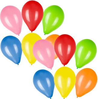 Boland Set 100x Ballonnen - diverse kleuren - Knoopballon - ca. 23 cm