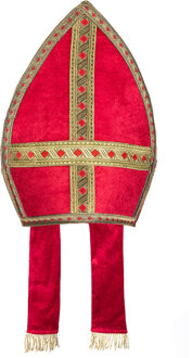 Boland Sinterklaas Mijter - voor volwassenen - Sint Nicolaas accessoires - 59 cm