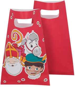 Boland Sinterklaas papieren uitdeelzakjes 10x stuks 23 x 15 cm - Uitdeelzakjes