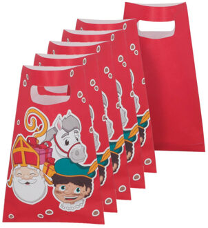 Boland Sinterklaas uitdeelzakjes - 20x stuks - 23 x 15 cm - Sint traktatiezakjes