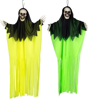 Boland spoken neon - 2x stuks - mix kleur - L90 cm - skelet - halloween - uv blacklight - decoratie