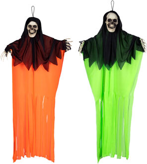 Boland spoken neon - 2x stuks - mix kleur - L90 cm - skelet - halloween - uv blacklight - decoratie