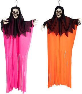 Boland spoken neon - 2x stuks - mix kleur - L90 cm - skelet - halloween - uv blacklight - decoratie
