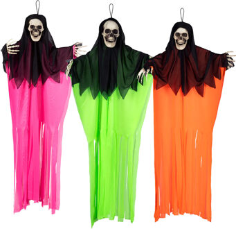 Boland spoken neon - 3x stuks - mix kleur - L90 cm - skelet - halloween - uv blacklight - decoratie