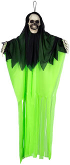 Boland spook neon - groen - L90 cm - skelet - halloween - uv blacklight - decoratie
