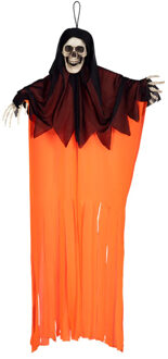 Boland spook neon - oranje - L90 cm - skelet - halloween - uv blacklight - decoratie