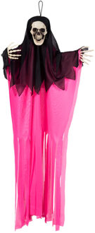 Boland spook neon - roze - L90 cm - skelet - halloween - uv blacklight - decoratie